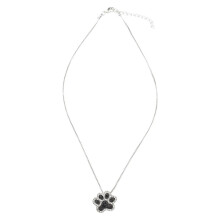 Crystal dog paw necklace rhinestone pendant chain