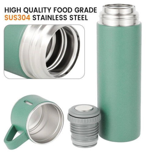 Μονωμένο μπουκάλι - NONELY - 500 ml - Ανοξείδωτο ατσάλι - Διπλό τοίχωμα - Με κύπελλο 1