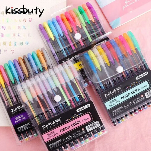 Gelstift-Set Pastell Metallic Neon Glitzer 18 Farben 1