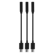 Qianheqian Type C to 3.5mm Adapter Black 3 pcs