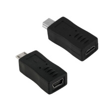 Mini USB母转公转换器 黑色 2个