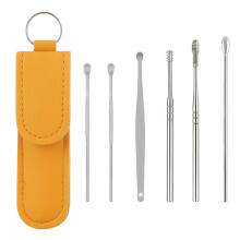 Yellow non-metallic spiral ear pegs 1 pair