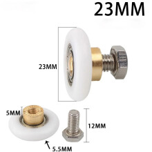 Shower Room Pulley Wheels Nylon Copper 23mm 4pcs