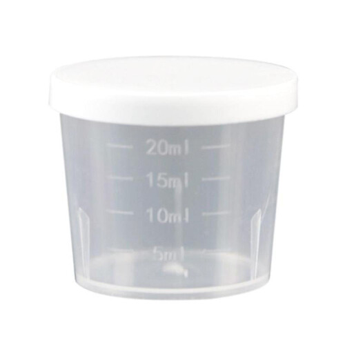 Transparent white measurement cup 50ml