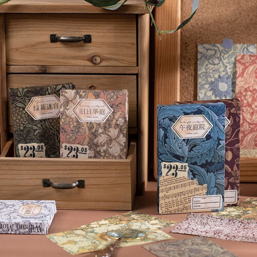 Papier scrapbooking floral vintage, 60 pièces 1