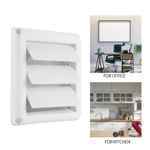 Μάσκα αεραγωγού πλαστική λευκή 200x200x40mm με 3 πτερύγια 1