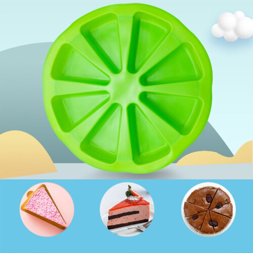 Forma de silicone triangular para bolo com 8 cavidades, verde. 2