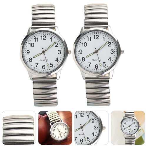 LEEYNEER quartz armbåndsur med lysende store tal, 2 stk. 2