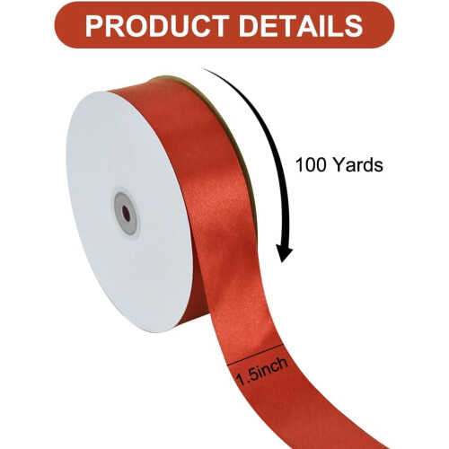 Rood satijnen lint, 40 mm x 100 yards 1