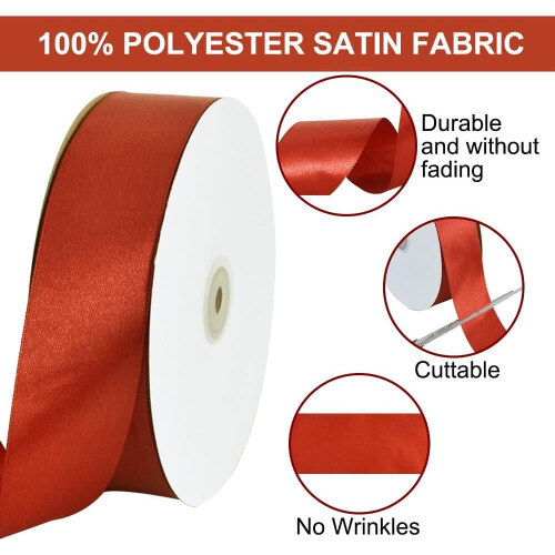 Rood satijnen lint, 40 mm x 100 yards 2