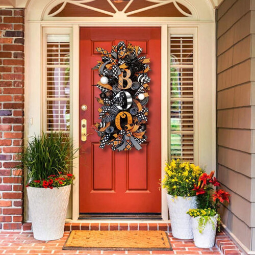 Halloween wreath front door decoration 1 piece 2
