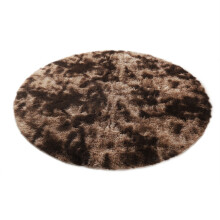 Round shaggy area rug brown 48x48 inches
