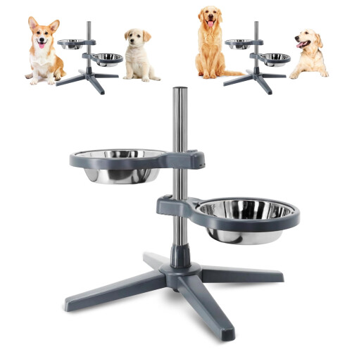 Mgaxyff Elevated Dog Bowls Stainless Steel 2-Pack