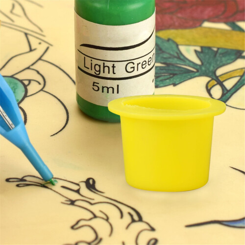 Huarll Disposable Tattoo Ink Caps 100 pcs Small Medium Large 1