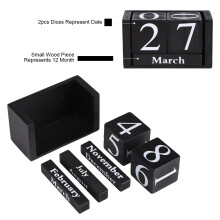 Vintage wooden calendar block for desktop display