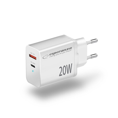Lader - netadapter Esperanza - EZC105W - netlader 20W Wit 1