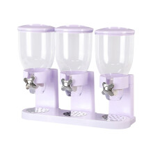 Milue triple dry food dispenser with lid 3-compartment