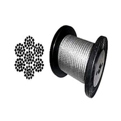 Galvanized Aircraft Cable 3/16 inch 7x19 50 ft coil