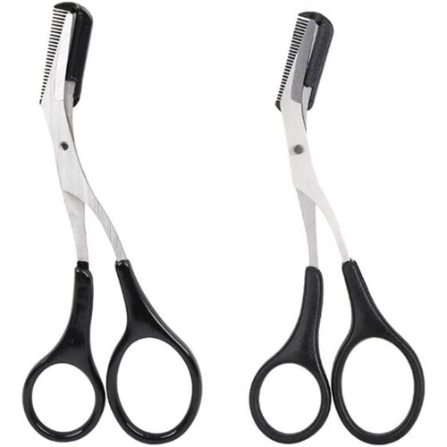 Eyebrow Trimmer Scissors with Comb 2PCS