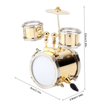 Miniature brass drum set 3.54 x 3.15 x 2.36 in 147g