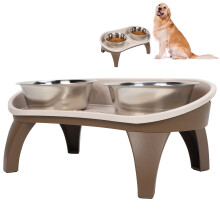 Ymiko elevated dog feeder with double stainless steel bowls
