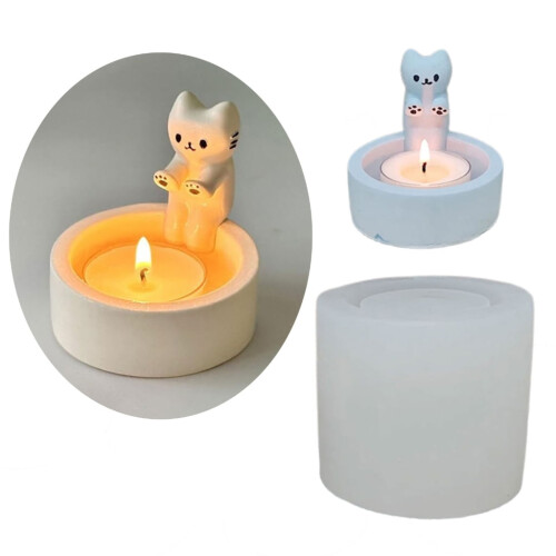Silicone Candle Mold Cute Cat Shape 1 Piece 1