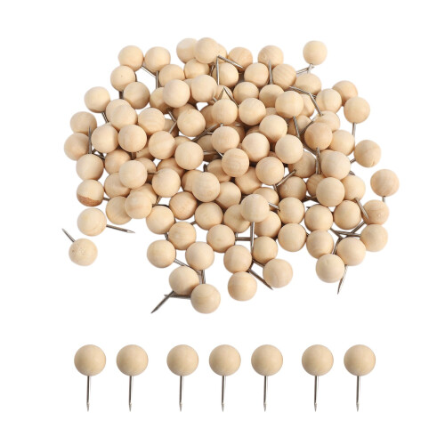 Chinchetas de madera redondas decorativas (130 unidades) 1