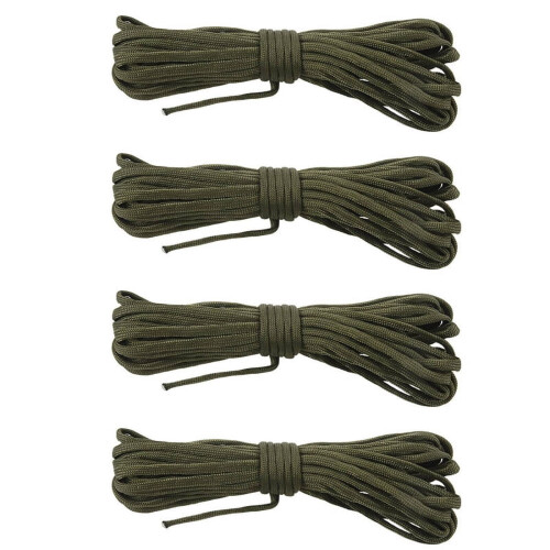 Paracord rope green 8m 4-pack