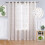 White sheer curtains grommet top 2 panels 52" x 63" 8