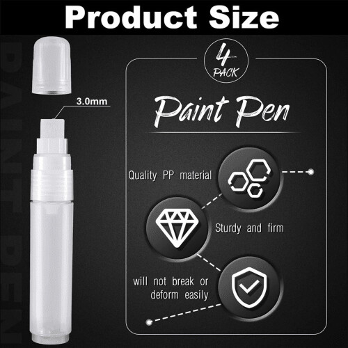 Paint Pens Acrylic Permanent 15 mm 4 Pack 2