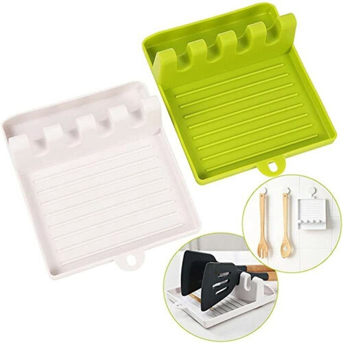 Silicone Spoon Rest Heat-Resistant Non-Slip White 1 Pack
