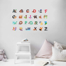 Alphabet Wall Stickers Animal ABC Removable Vinyl 26 Pieces
