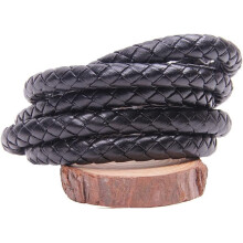 Leather Cord String for DIY Jewelry Black 7mm 5m