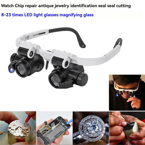 Magnifying Glass with 2 LED Light 8X/15X/23X Telescopic 2