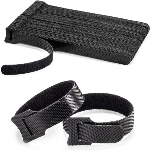 OneLeaf reusable cable ties black 6-inch 80 pcs