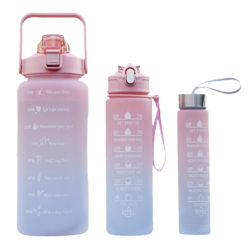 Water Bottle with Time Scale 3 pcs 500/900/2000ml