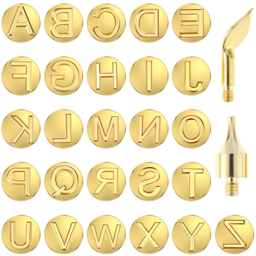 Wood Burning Tip Copper Alphabet Set 28 or 56 pcs