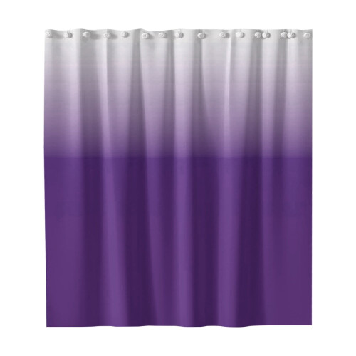Grey Purple Gradient Polyester Shower Curtain 180x180cm