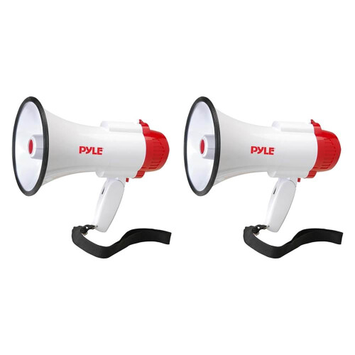 Pyle Pro bull horn with siren and recorder 2 pack