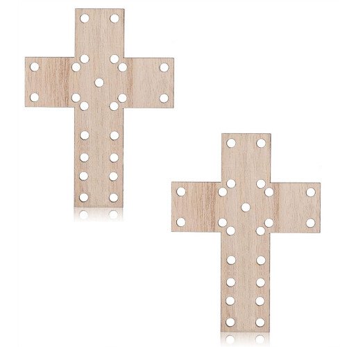 Easter wood craft kit with ornaments and yarn 2 pcs 1