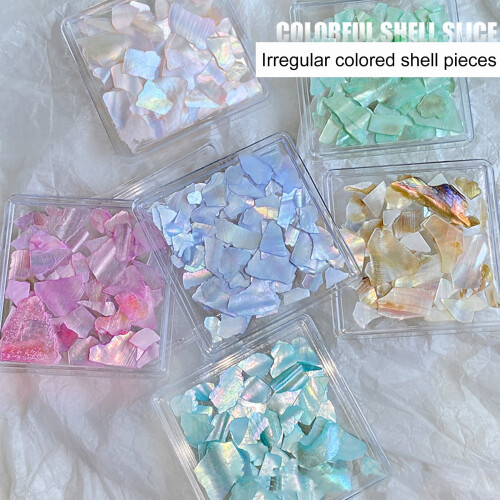 Pink Nail Art Shell Pieces Irregular Ultra-thin 1 Box