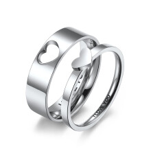 Pink Hollow Heart Ring Set 2 Pieces