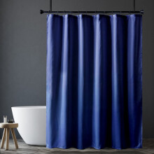 Navy Blue Shower Curtain with Liner 72x72 in 12-Grommet