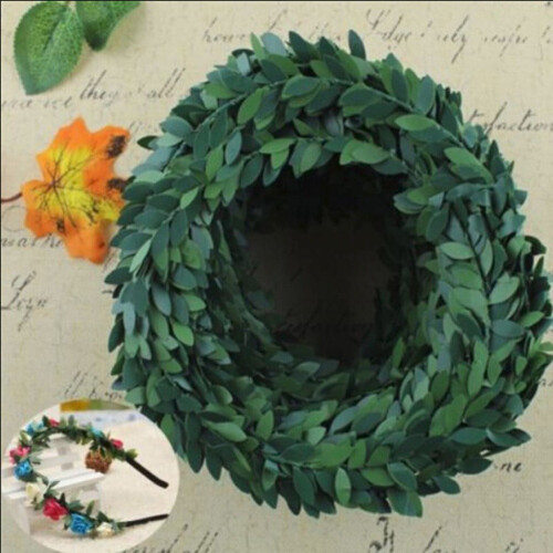 Green leaf wire garland artificial 7.5m 1