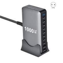 3X Novo Carregador Rápido de Mesa GaN 1000W PD3.1 USB Tipo C, Adaptador de Estação de Carregamento Rápido de 10 Portas para Celulares e Tablets,
