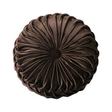 Velvet pleated round pumpkin pillow 16x16 inch