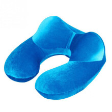 Inflatable Velvet Travel Neck Pillow U-Shape Set
