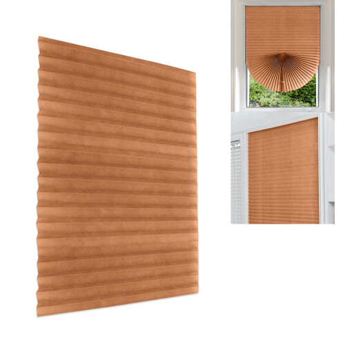 Blackout Curtains Cordless Pleated Fabric Half Shade