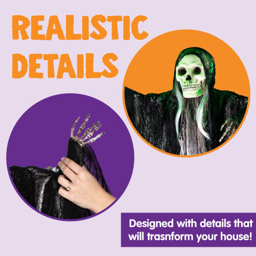 Husfou hanging skeleton ghost decorations 3 pack 2