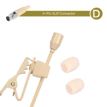 GLFSIL beige lavalier lapel mic 3.5mm 3-pin/4-pin XLR